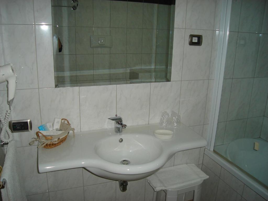 Koupelna v ubytování Hotel Le Palme