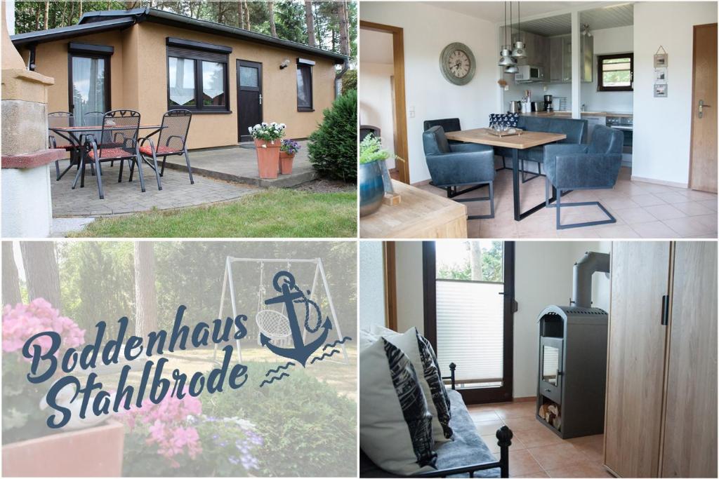 a collage of pictures of a house at Boddenhaus Stahlbrode in Reinberg