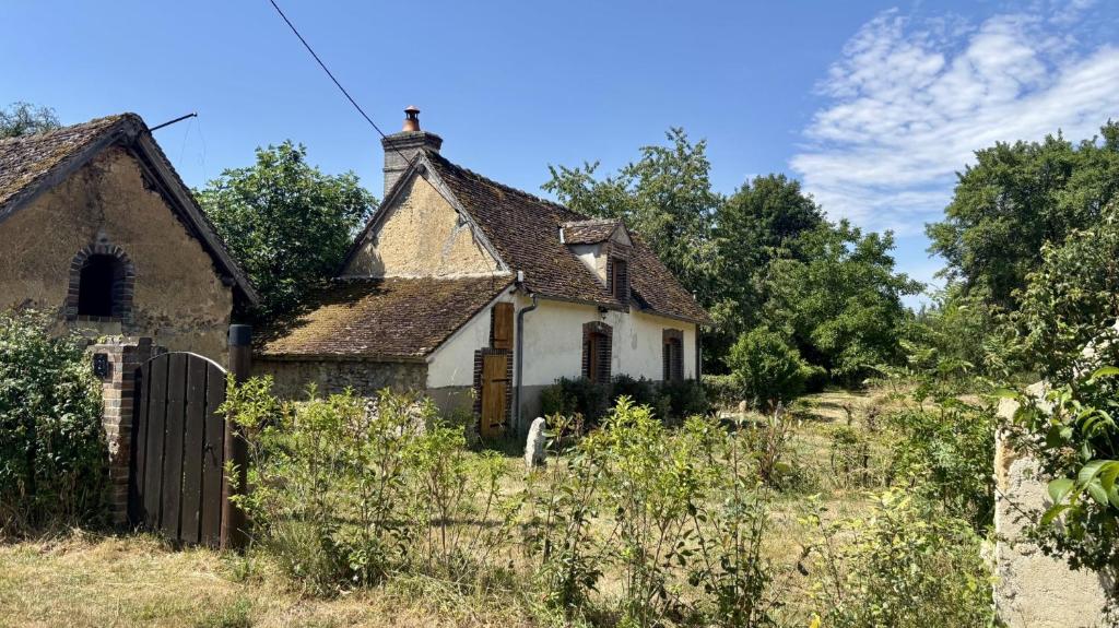an old house in the middle of a field at À la Pays Anes in Tannerre-en-Puisaye
