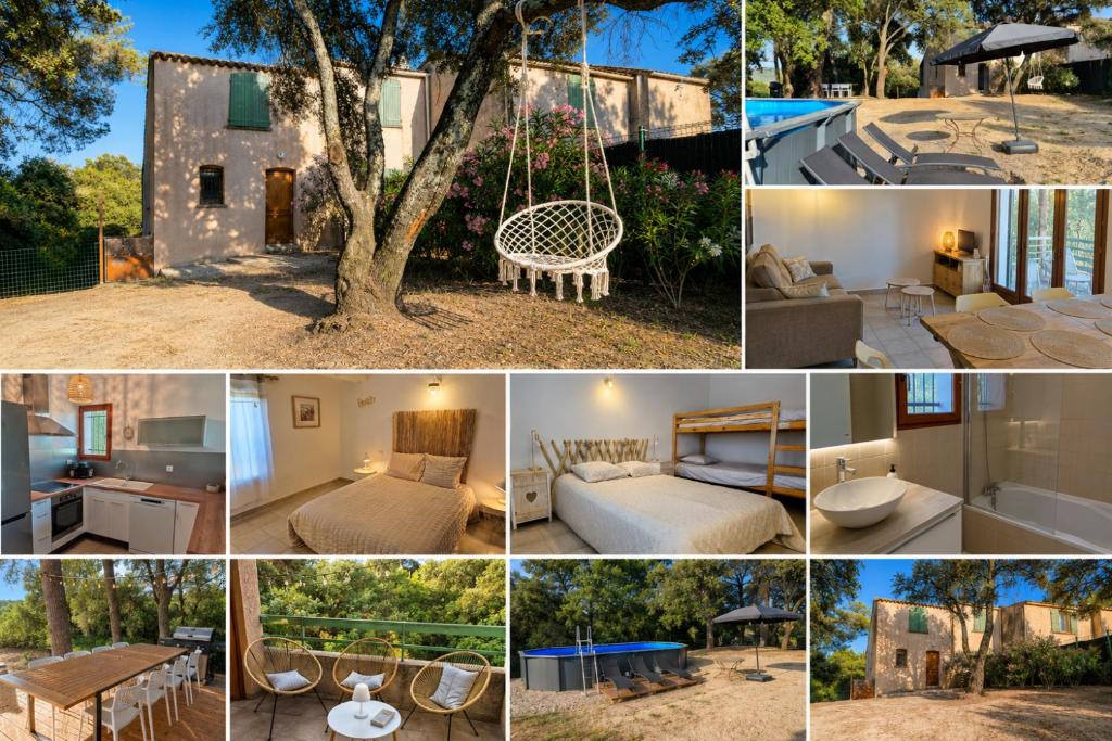 a collage of pictures of a house at Clos de Valamade in Cannes-et-Clairan