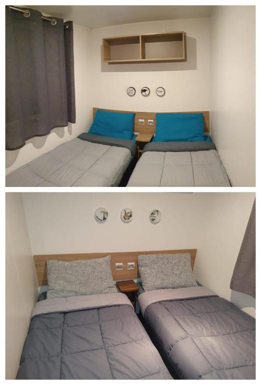 a small room with two beds in it at Tiny house in Saint-Brévin-lʼOcéan