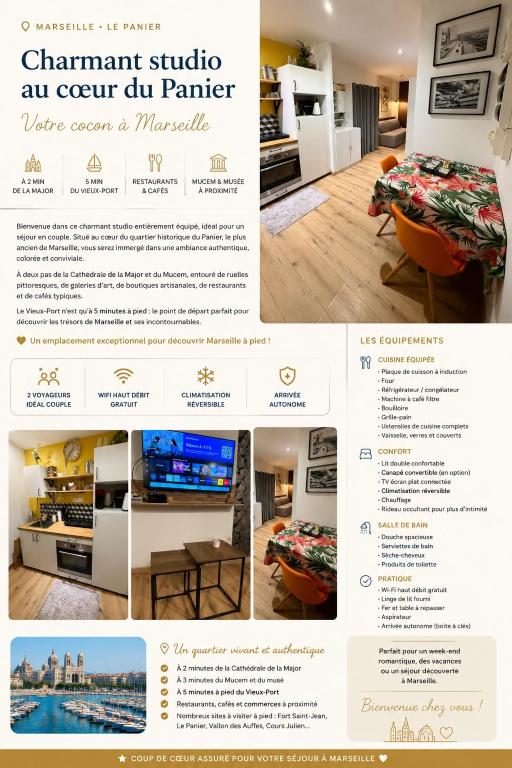 a page of a catalogue of a house at Le cœur du Panier in Marseille