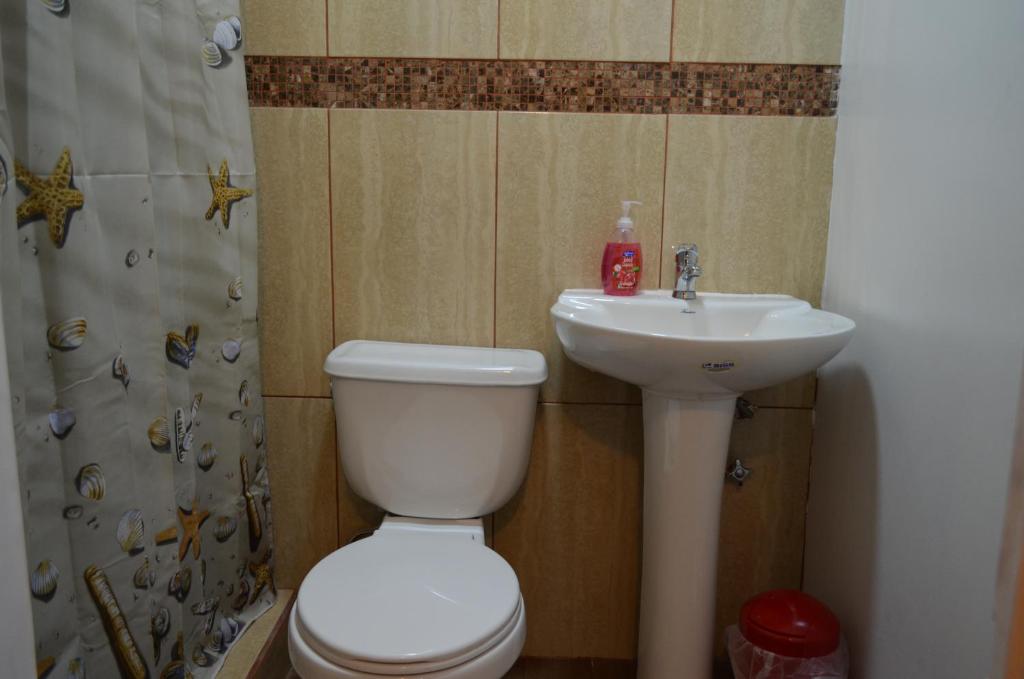 Koupelna v ubytování Hostal Los Salares