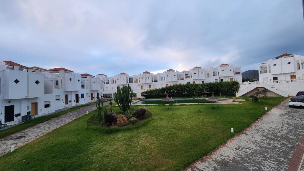an aerial view of a courtyard of a building at Bungalow in Tangier in Tangier