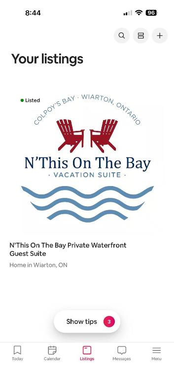 a logo for in this on the bay vacation suite at N' This on the Bay -Vacation Suite in Wiarton
