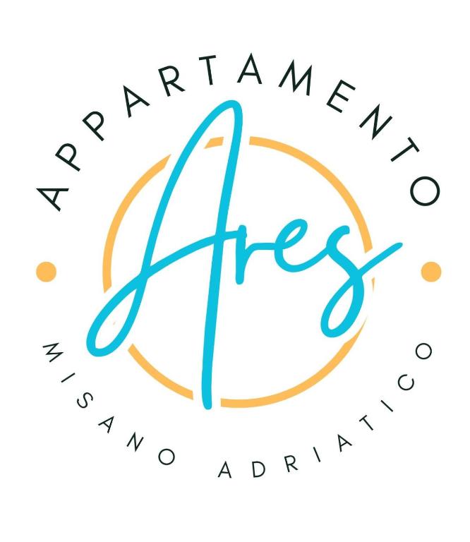 an initial handwriting logo template in gold and blue at Appartamento Ares in Misano Adriatico