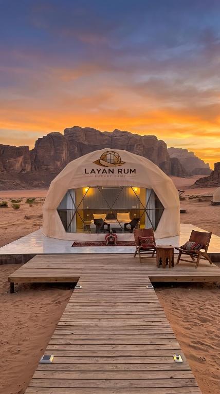 a building in the middle of the desert at LAYAN RUM LUXURY CAMP & Jeep Tours in Wadi Rum