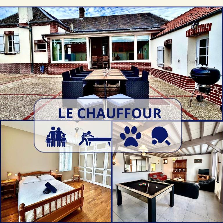 a collage of pictures of a house at Maison de charme - Jardin - BBQ - 10min du Crotoy in Rue