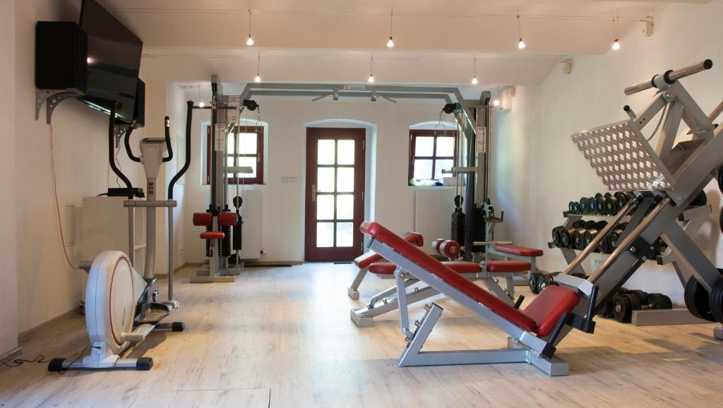 Posilňovňa alebo fitness centrum v ubytovaní Hotel Dvur Hoffmeister