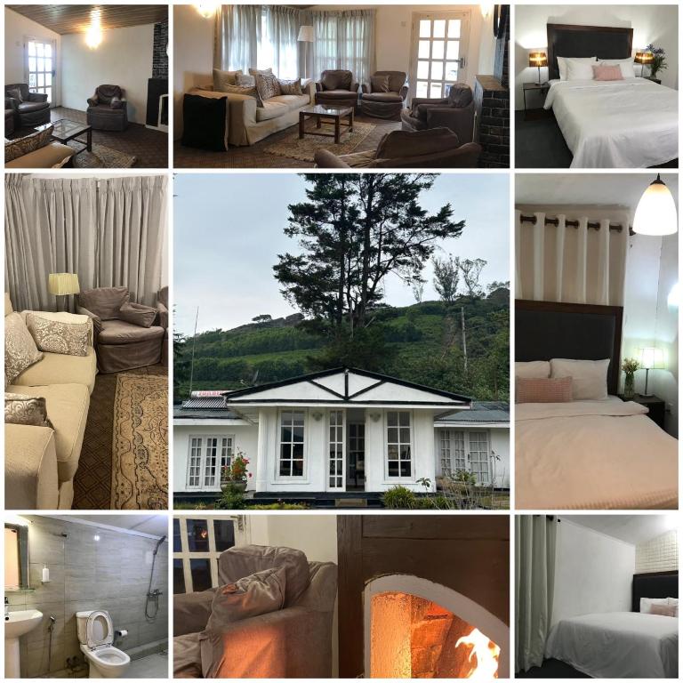 a collage of photos of a hotel room at Fair Field Bungalow in Nuwara Eliya