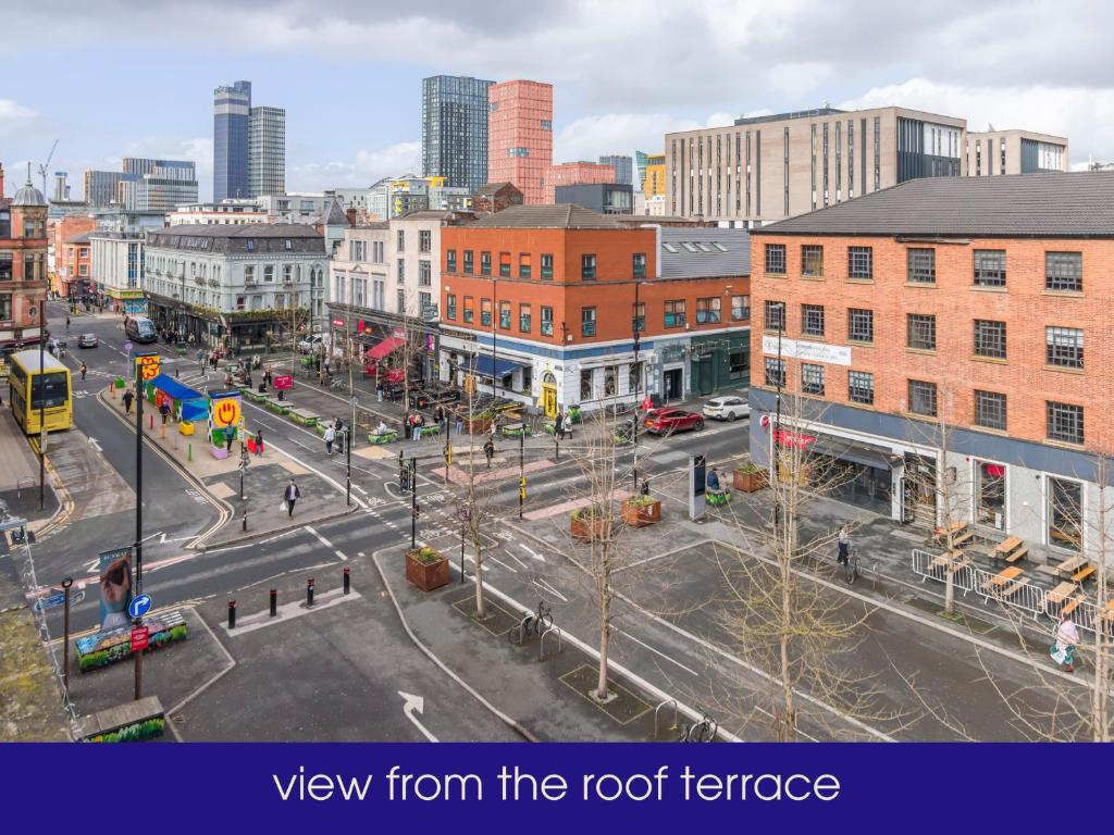 a view from the roof terrace of a city at NQnap in Manchester