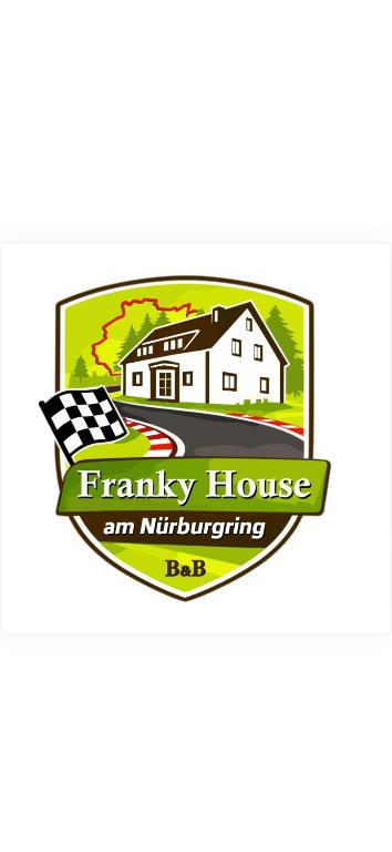 a farm logo with a house in the background at Franky House am Nürburgring in Quiddelbach