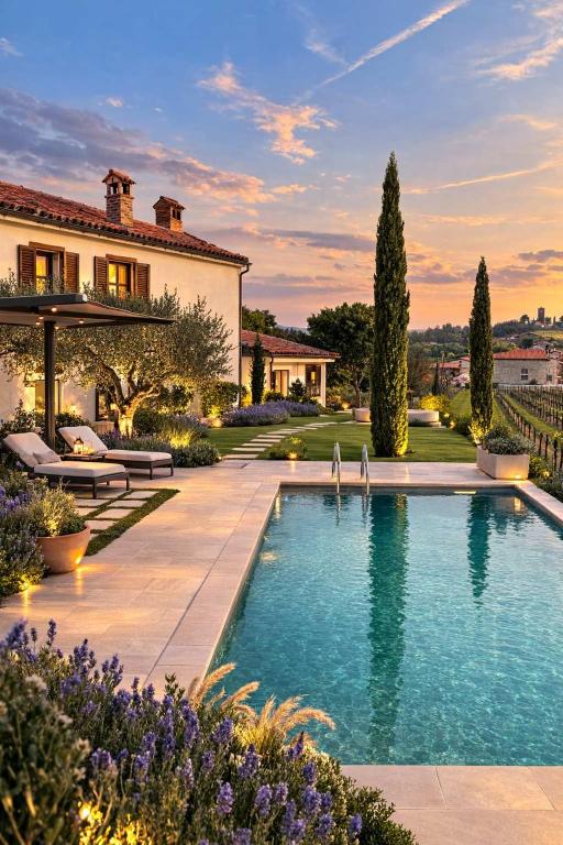 a villa with a swimming pool in a yard at Secluded Vineyard Villa With Panoramic Views in Kojsko