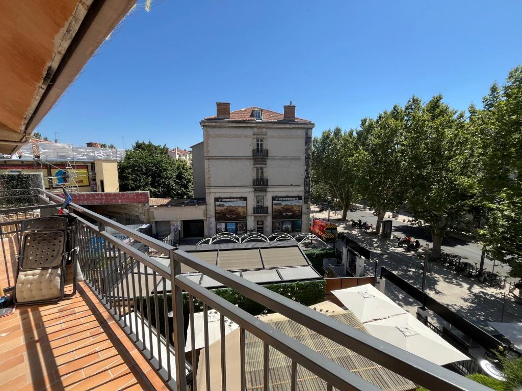 a view of a building from a balcony at Studio au coeur de Aix in Aix-en-Provence