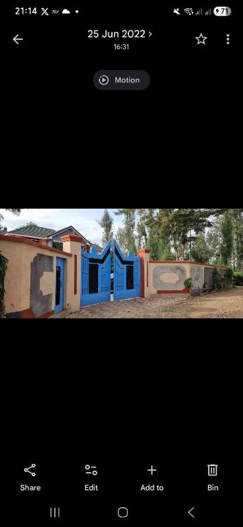 a page of a website with a blue house at Rose Petals in Sagana