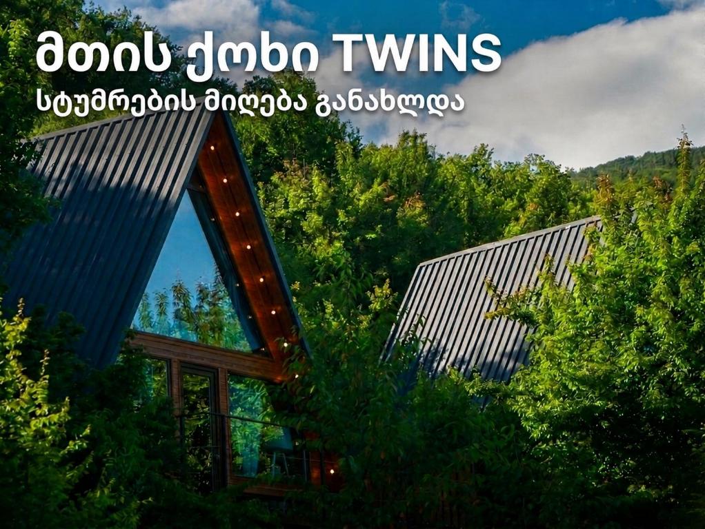 a picture of a house in the trees at Mtis qokhi Twins in Mtskheta