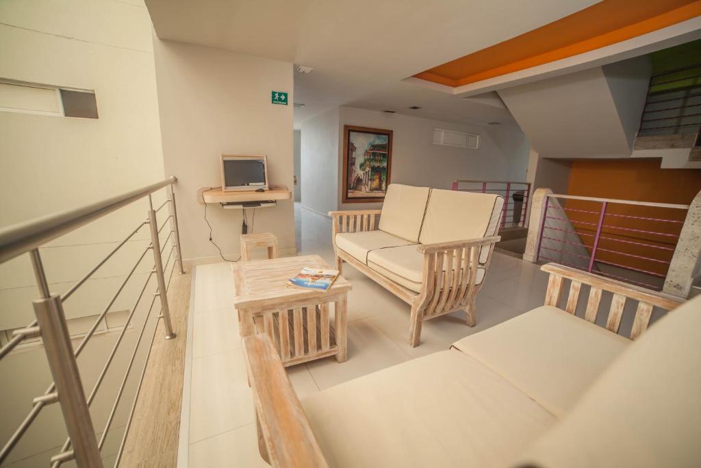 TV a/nebo společenská místnost v ubytování Hotel Mar del Plata