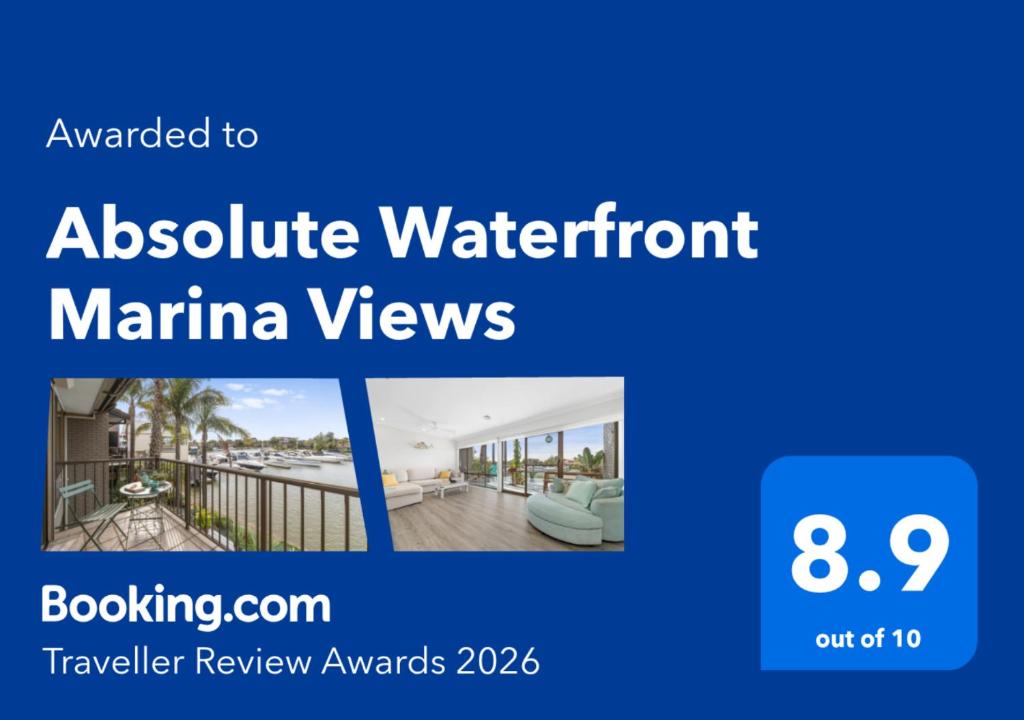 a poster for a boutique apartment marina views at Absolute Waterfront Marina Views in Patterson Lakes