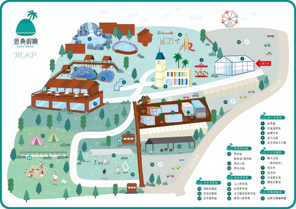 a map of the disneyland resort with its attractions at 星月文旅民宿 in Houli