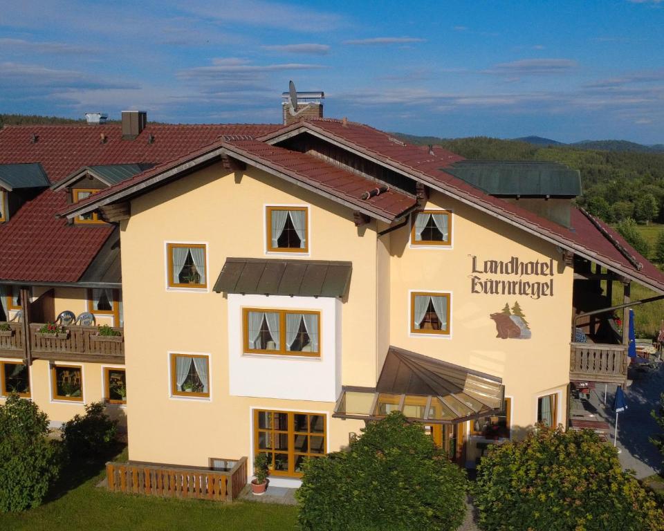 an aerial view of the inn at immortalgangerate at Landhotel Bärnriegel in Mauth