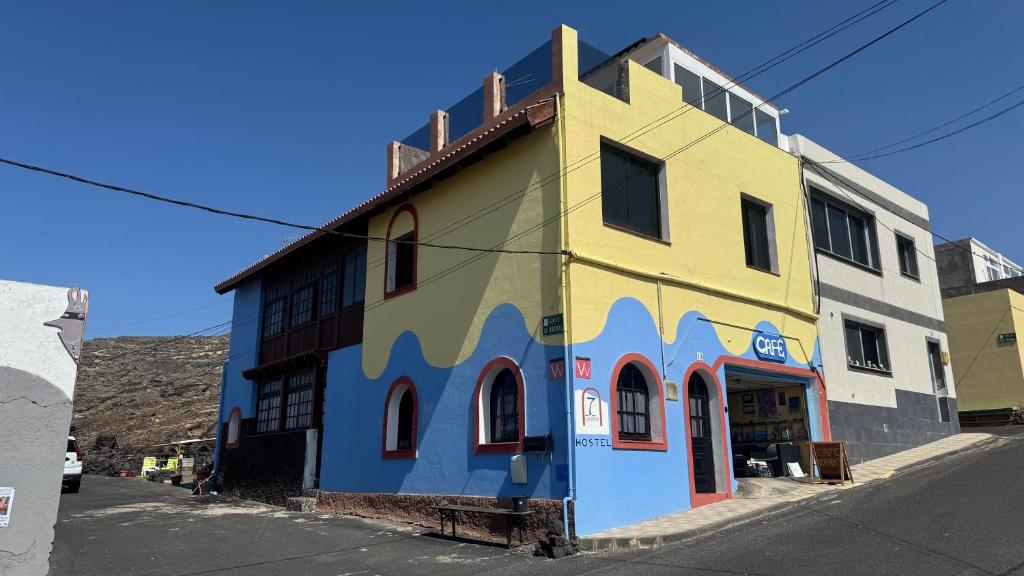 a colorful building on the side of a street at 7 Calcosas in Valverde