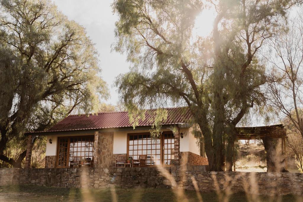 a house with a tree in front of it at Garingboom Guest Farm in Groot-Suurfontein