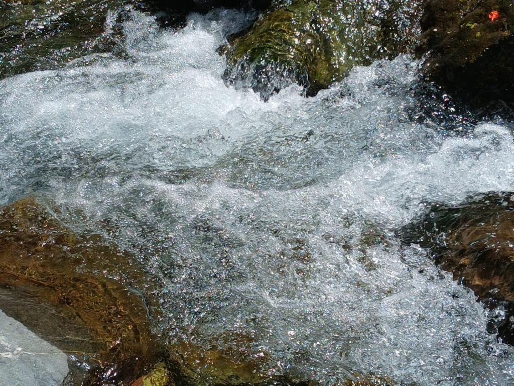a stream of water rushing over some rocks at Skyview Palace in Montpelier