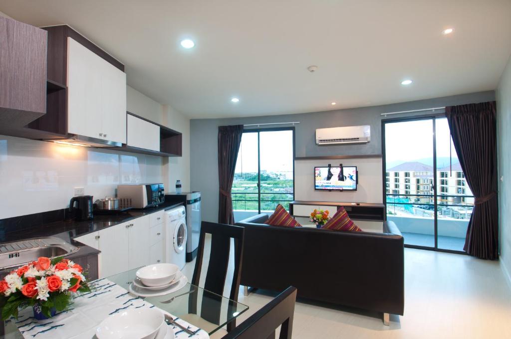 Kuchyň nebo kuchyňský kout v ubytování VC Residence - Chon Buri