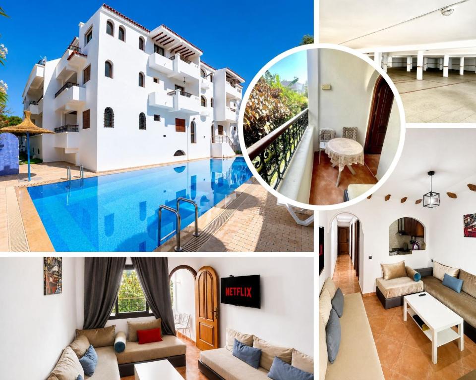 a collage of photos of a house and a pool at Andalucia Cabo in Cabo Negro