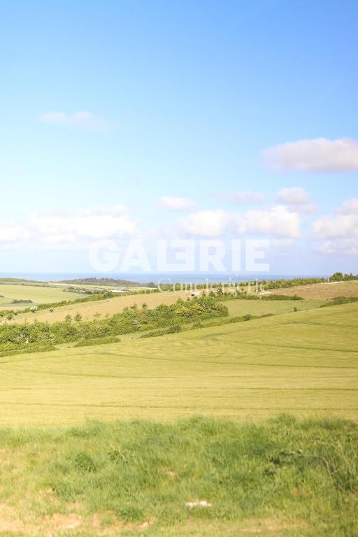 a field with green grass and a blue sky at GC - Villa L'Idéal - Vue Mer in Hervelinghen