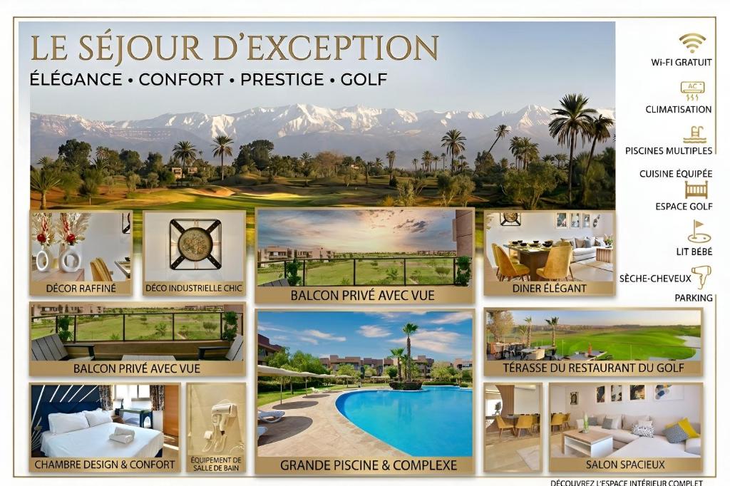 a collage of pictures of a resort at Marrakech Golf Luxury in Marrakesh