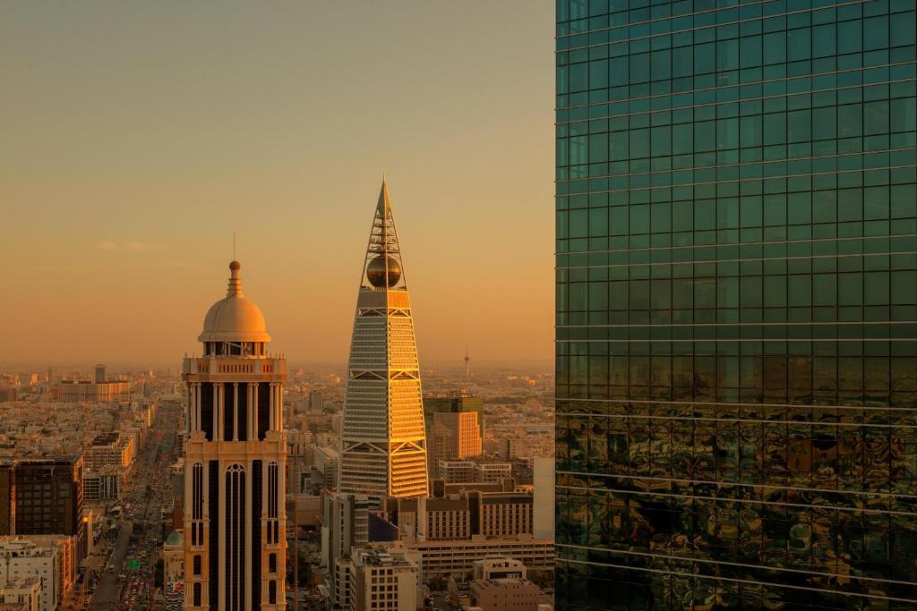 a view of a city skyline with a tall building at Hyatt Regency Riyadh Olaya in Riyadh