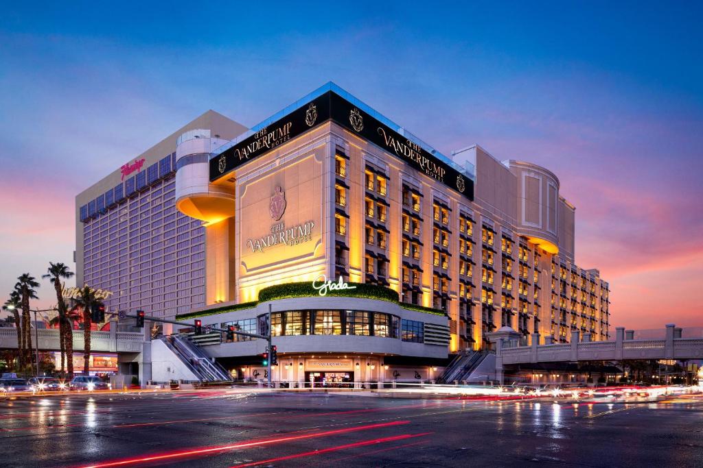 a hotel building with a street in front of it at The Vanderpump Las Vegas Hotel & Casino - A Caesars Rewards Destination in Las Vegas