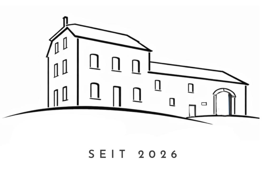 a black and white drawing of a church at Scheuneria, Gästehaus in Dockweiler