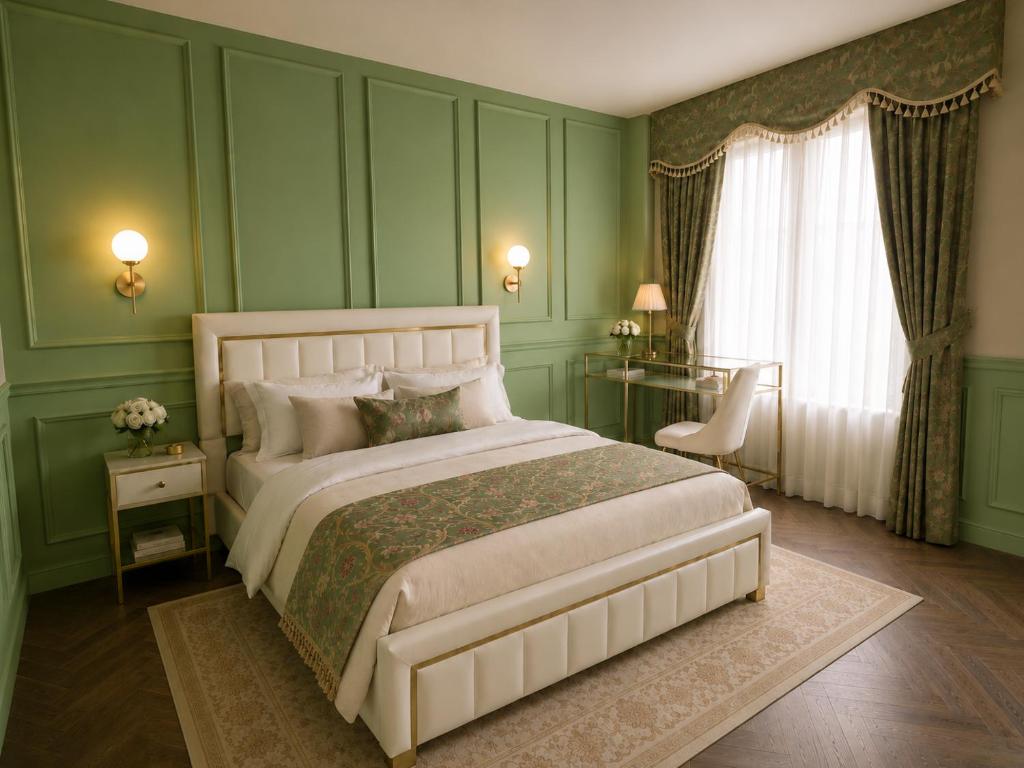 Un pat sau paturi într-o cameră la Hotel Aldobrandini