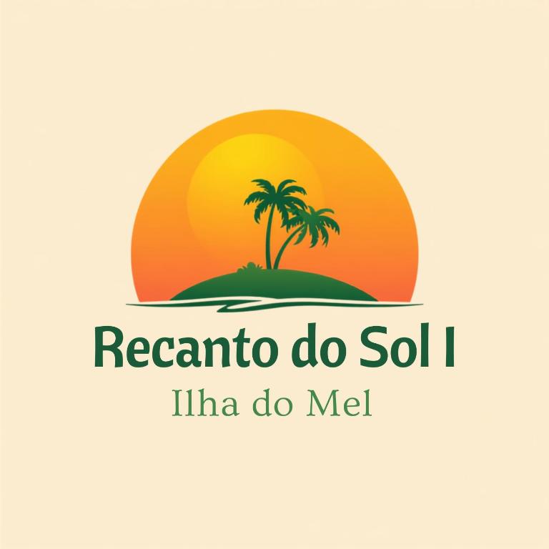a palm tree on an island in front of a sunset at Recanto do Sol I in Ilha do Mel