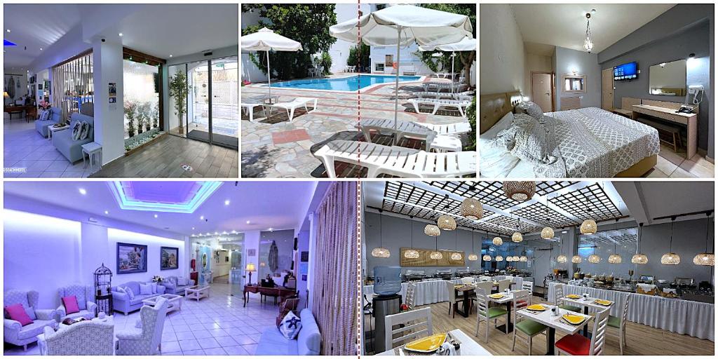 a collage of photos of a house with a pool at Thalia deco City & Beach Hotel in Hersonissos