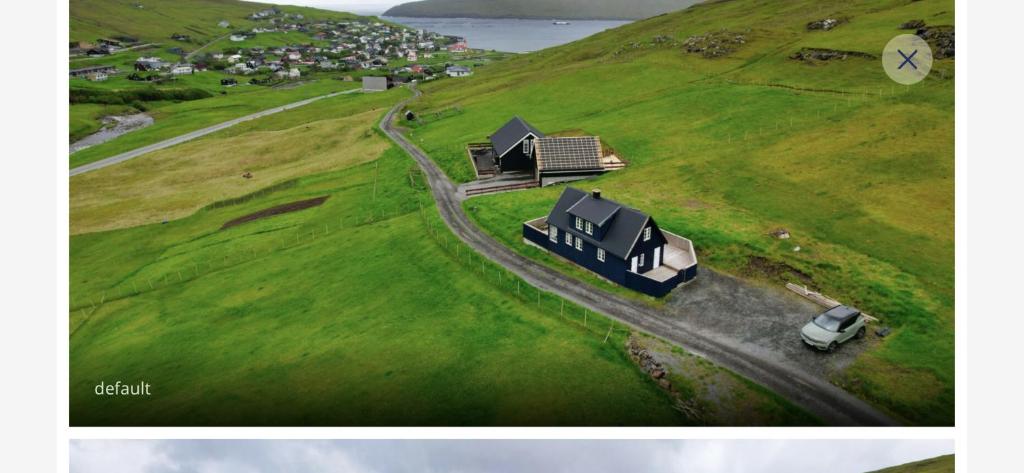 a rendering of a house on a hill with a car at Cabin by Gáansá in Sandavágur