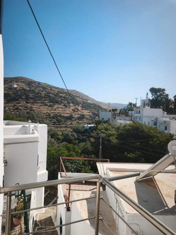 a view from the balcony of a house at Agapi's Nest in Agápi