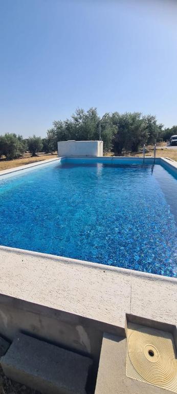 a large swimming pool with blue water at O Meu Retiro in Carrapatelo