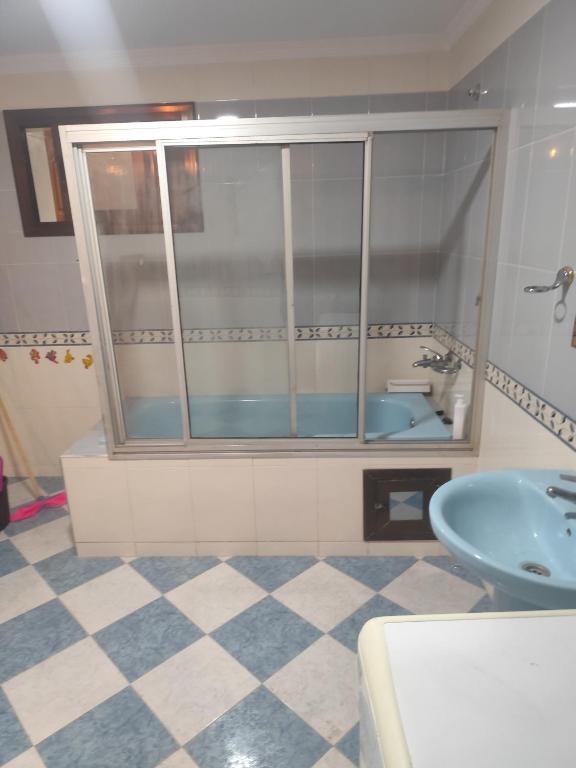 a bathroom with a tub and a sink and a toilet at Aroui aireport in Nador Airport