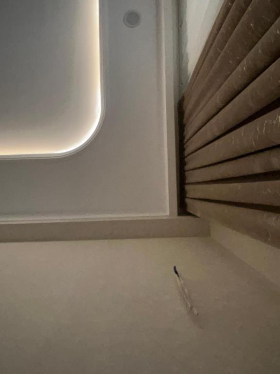 a toothbrush sitting on the floor next to a window at Luxury Tashkent house Zenith in Tashkent