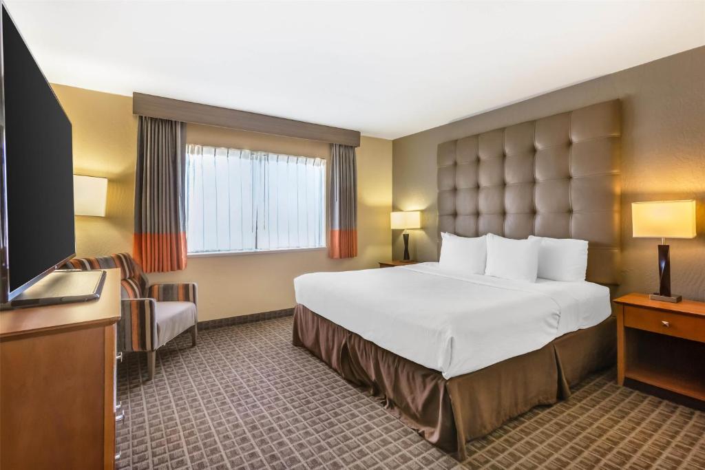 a hotel room with a large bed and a television at Best Western Plus Scottsdale Thunderbird Suites in Scottsdale