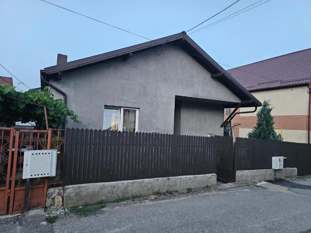 a fence in front of a house with a house at Casa Narcisa in Călimăneşti