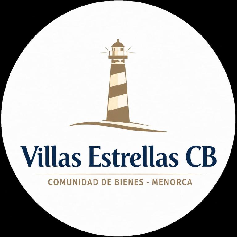 a lighthouse logo with the words vilselines cb at Villas Estrellas 11 in Ciutadella