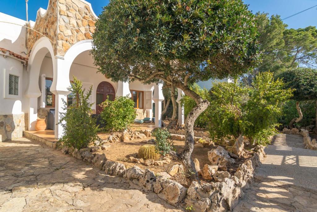 a house with a tree in front of it at Sol I Vent in Cala Santanyi