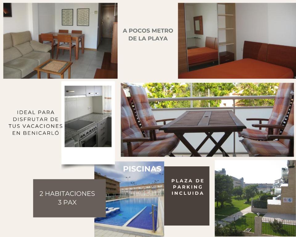 a collage of pictures of furniture and a table at MEDITERRÁNEO Benicarló NG in Benicarló