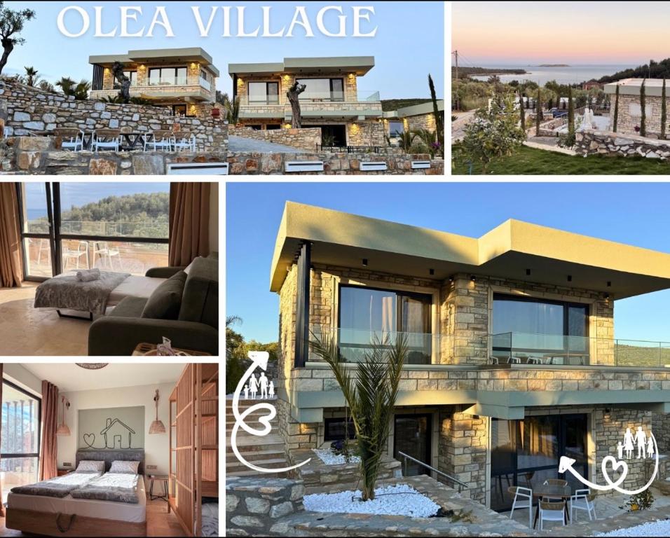 a collage of pictures of a house at Olea Village in Potos