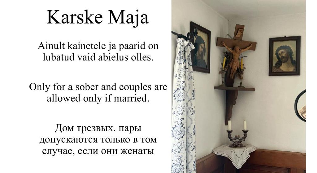 a poster of a room with a wall at Karske stuudiokorter in Tapa