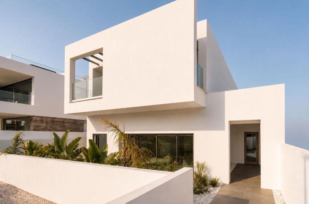 an exterior view of a white house at Villa Bazaruto in Lagos